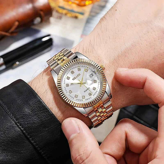 New 2021 Luxury Stainless Steel Men Quartz Wristwatch - High-Quality Fashion Design