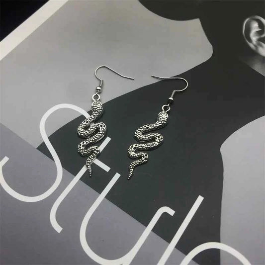 Trendy Vintage Snake Shape Dangle Earrings for Women - Statement Jewelry