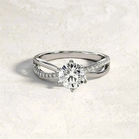 Fashion Women Jewelry Ring Elegant Crystal Rhinestones Ring For Bride Wedding Party and Gift Engagement Rings