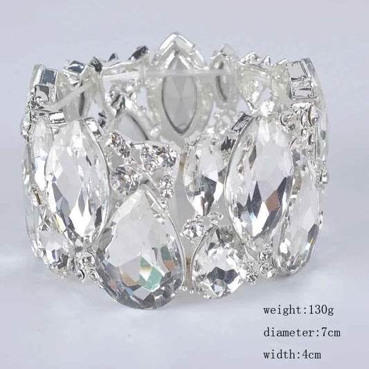 Fashion Marquise Crystal Cuff Bracelets for Girls - Elegant Jewelry Accents
