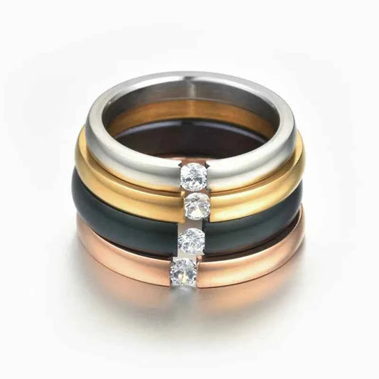 Engagement Ring for Women in Stainless Steel Silver - US Size 5-11