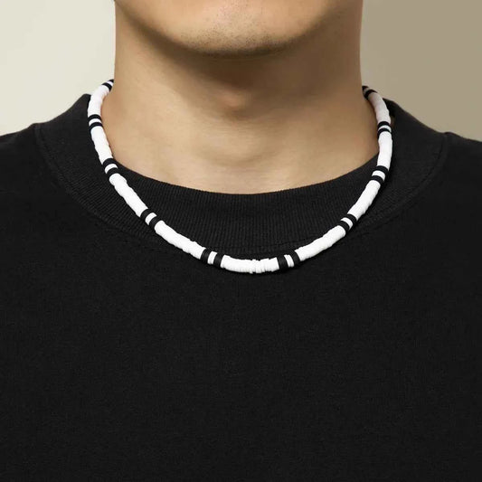 Trendy European Bohemia Polymer Beads in White and Black