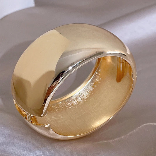 Punk Fashion Metal Bangles - Large Size Wide Open Bangles for Women