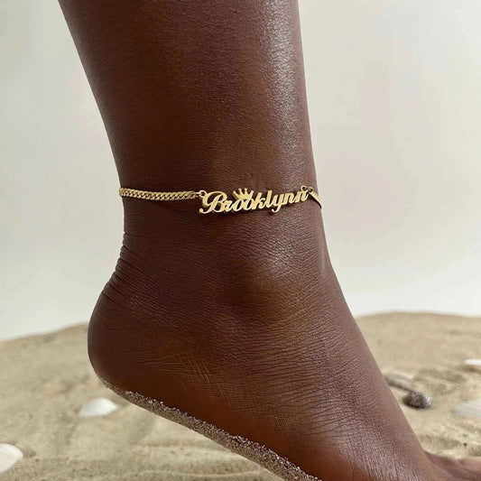 Chic Customized Personalized Name Anklets for Unique Style