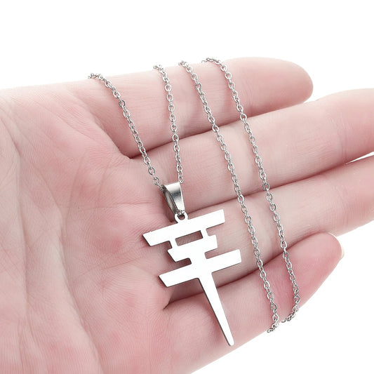 CHENGXUN Tokio Hotel Pendant Necklace for Women - Stainless Steel Bill Kaulitz Sign Charm Neck Chain Jewelry for Girls