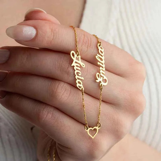 Personalized Heart Name Necklace with Custom Multiple Names - Pkt's Jewelry Gift Shop
