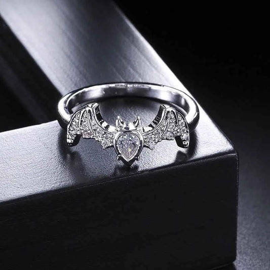 Personality Cute Design Inlaid Red Zircon Ring - Unique Cute Red Zircon Ring