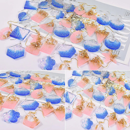 Earring Silicone Mold for DIY Epoxy Resin - Geometry Round Triangle Necklace Key Chain Pendant Jewelry Making Accessories