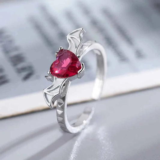 Draculaura Bat Heart Rings for Women| Pktjewelrygiftshop