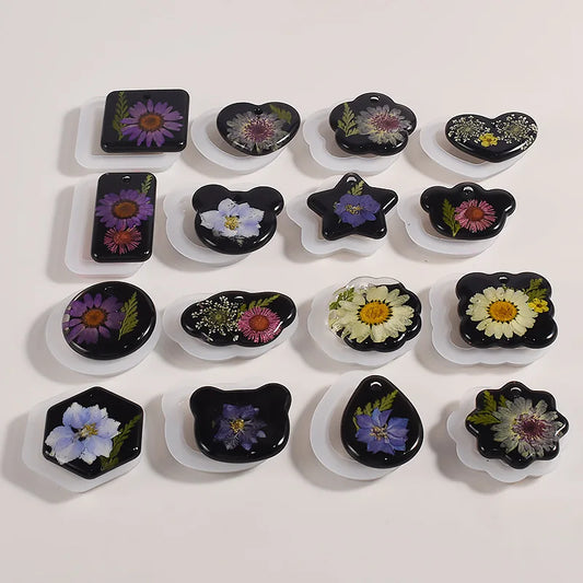 Earring Pendant Silicone Resin Mold for DIY Jewelry Making - Heart Shape Silicone Resin Earring Mold and Charms Keychain Pendant Mould