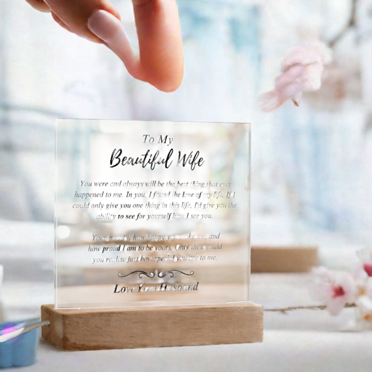 To My Beautiful Wife Acrylic Sign - Your Best Friend Home Decor