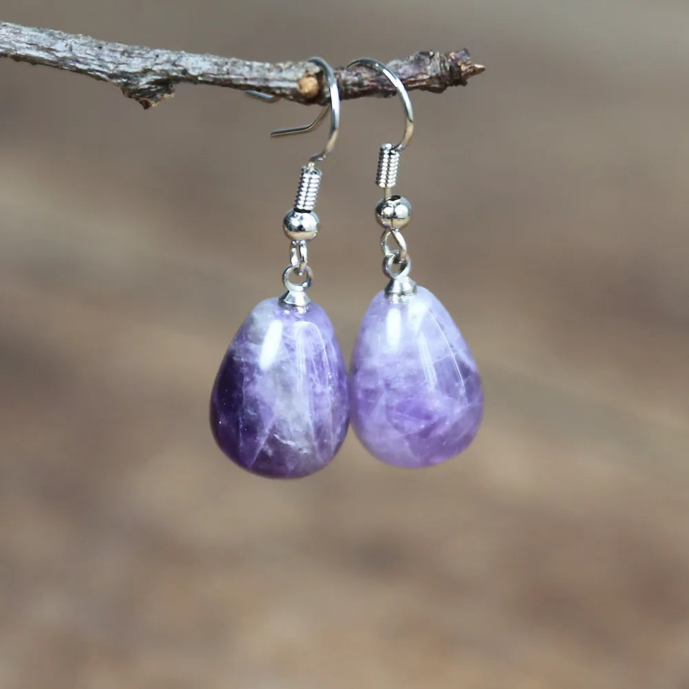 Natural Stone Earrings for Women Fancy Drop Earring Elegant Dangle Earrings Bold Jewelry Dropship Gifts