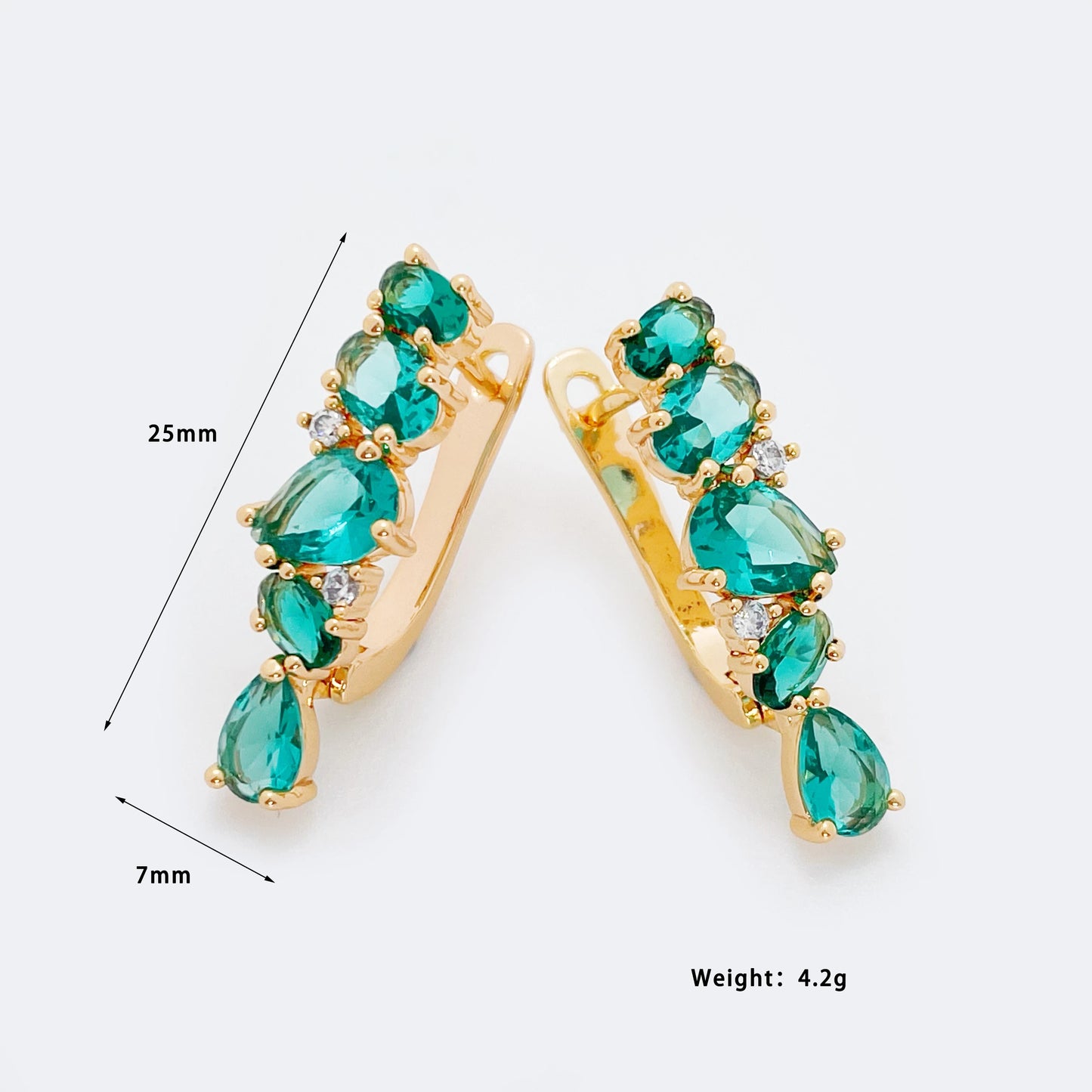 New Exclusive Cyan Natural Zircon Women Luxury 585 Rose Gold Long Dangle Earrings Creative Wedding Party Fashion Jewelry
