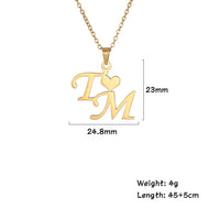 Lemegeton Personalized Name Necklace Custom Initial Letter Necklaces for Women - Stainless Steel Personalized Nameplate Gift Gold Style09-2