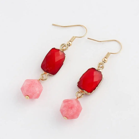 Red Aventurine Earrings Exclusive Women Elegant Earring Exquisite Lady Classic Fashion Jewelry Gifts