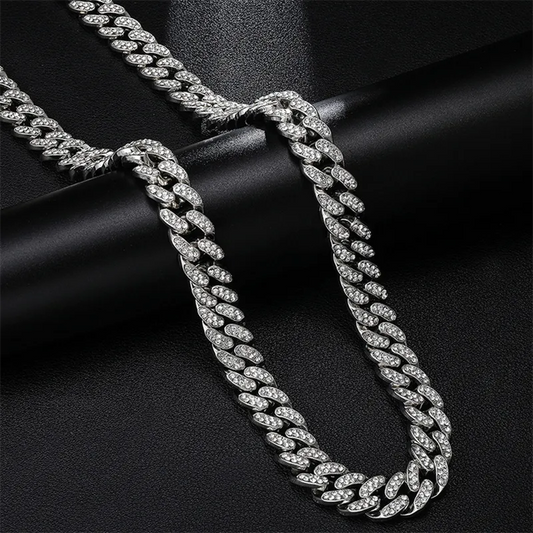 vip 13mm Necklaceh Bracelet Stainless Steel Hip Hop Miami Curb Cuban Chain Iced Out Paved Rhinestones