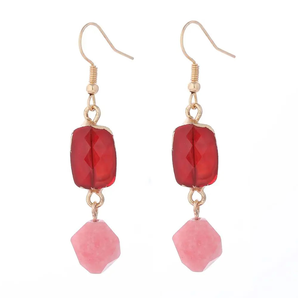 Red Aventurine Earrings Exclusive Women Elegant Earring Exquisite Lady Classic Fashion Jewelry Gifts