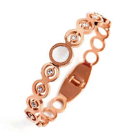 Elevate Your Style with Our Exquisite Cubic Zirconia Cuff Bracelet rose color
