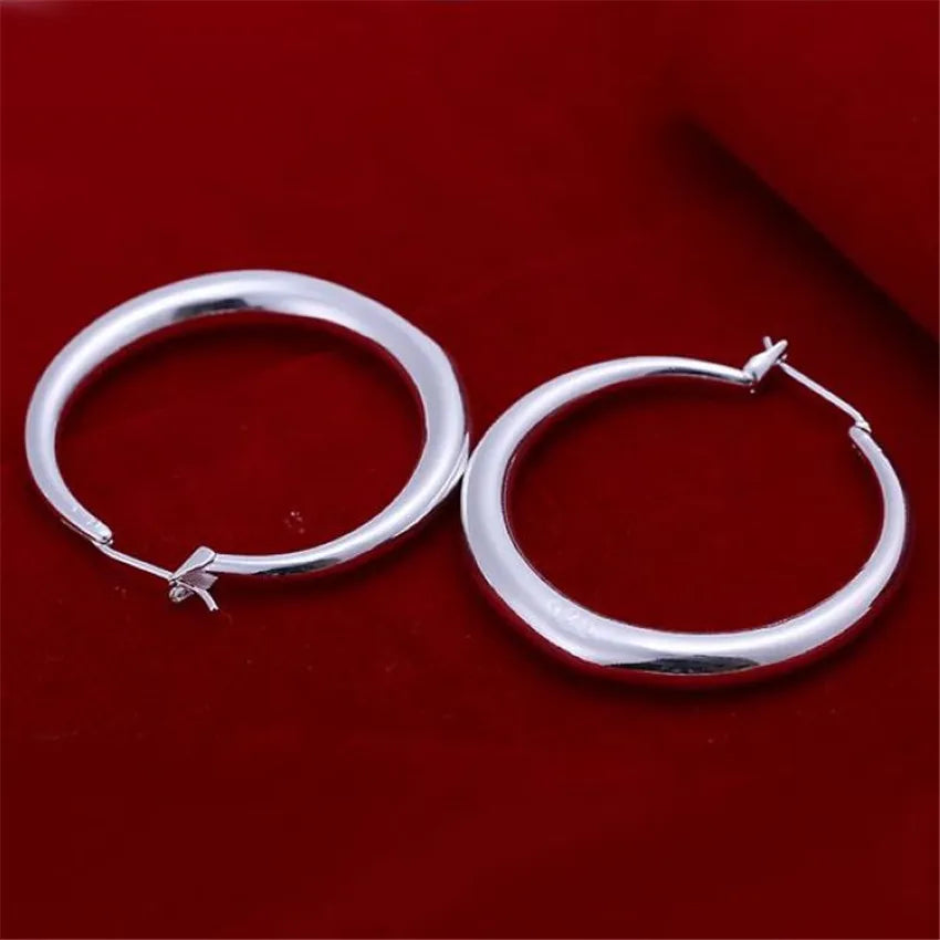 Silver 925 Plated Earrings Women Lady Round Cute Hot Selling Fashion Jewelry Best Gift For Christmas Shipping E020
