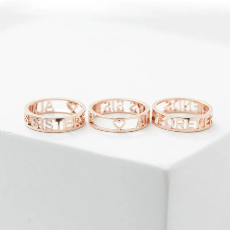Bridal Jewelry Coordinates Custom Roman Numerals Ring Personality Name Wedding Date Rings For Women Stackable Engagement Anel