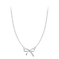 LIVVY Silver Bowknot Pendant Necklace for Elegant Style Silver-N0094