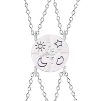 3/4 Pcs Star Moon Chain Best Friend Pendant Necklace G