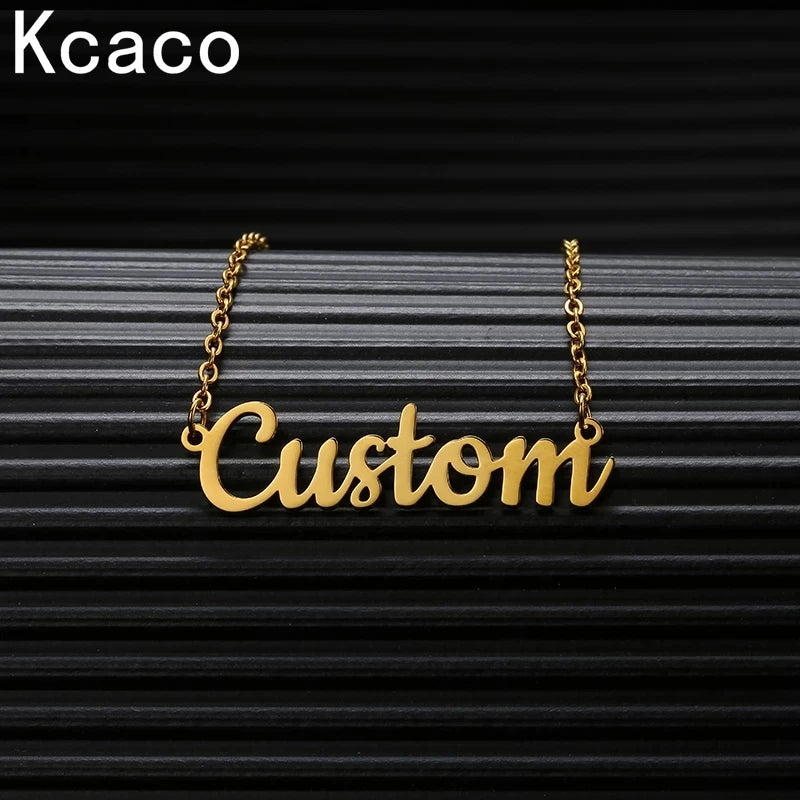 Custom Multiple Personalized Name Necklaces Jewelry Chain Pendant Name Gold Color Necklace for Women Men Stainless Steel Gifts
