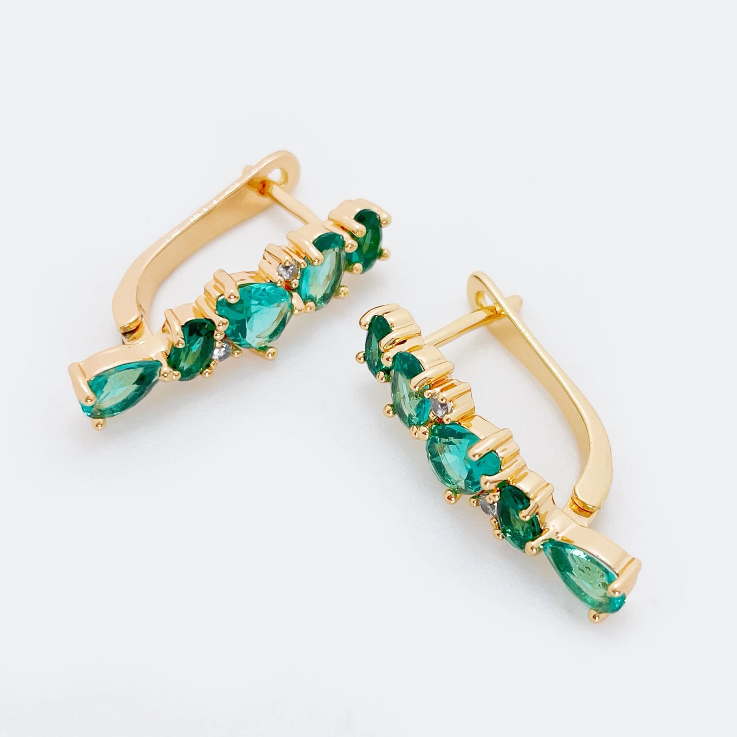 New Exclusive Cyan Natural Zircon Women Luxury 585 Rose Gold Long Dangle Earrings Creative Wedding Party Fashion Jewelry