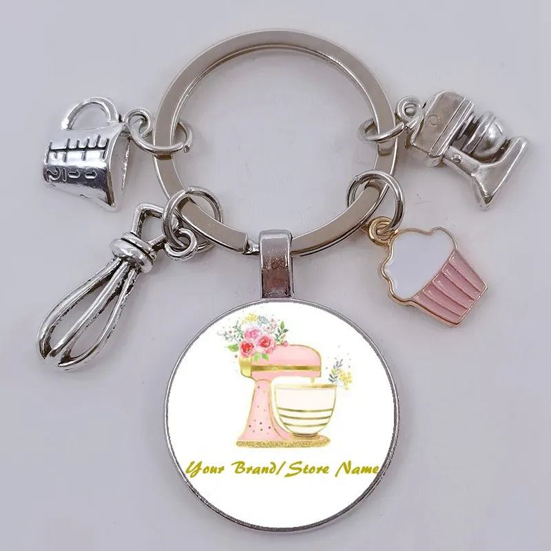 DIY Party Baking Cake Shop Keychain Baking Pastry Add Personality Customization With Store Name Keychain Jewelry Gifts