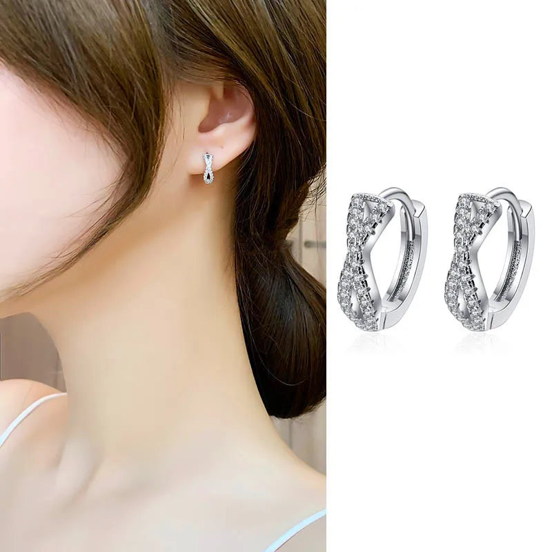 Chic Bowknot Temperament CZ Stud Earrings for Women Simple Stylish Accessories Versatile Party Daily Wear Trendy Jewelry