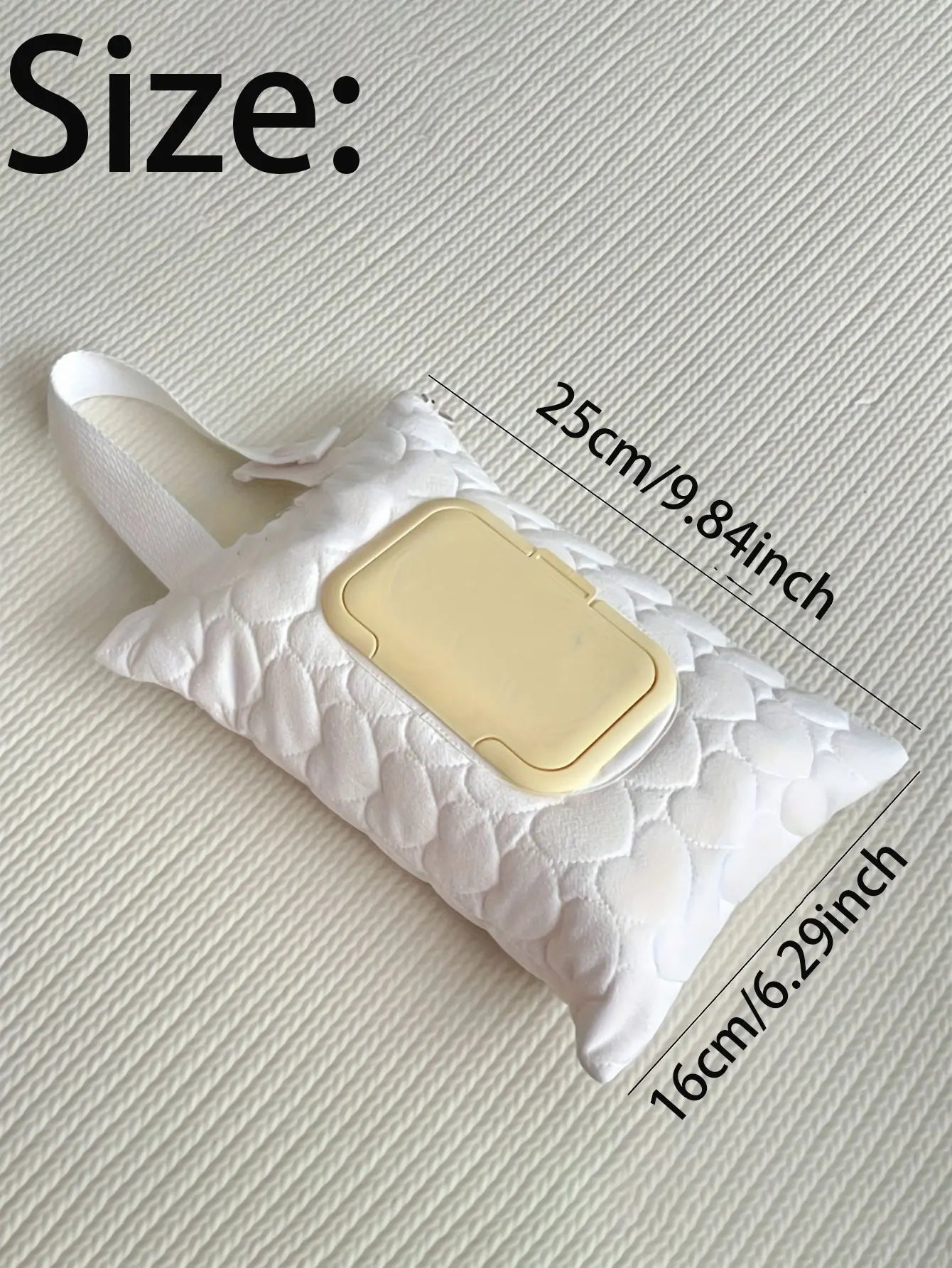 1pc heart-shaped quilted fabric tissue box with a button design,Portable, high-capacity Tissue bag for car tissue holder or wet
