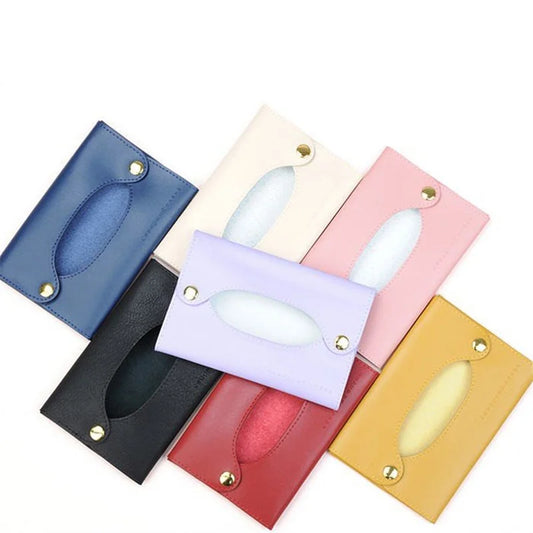 Japanese Style Simple Leather Tissue Bag Small Portable Storage Cover Detachable Towel Organizers Box Wet Wipes Dispenser