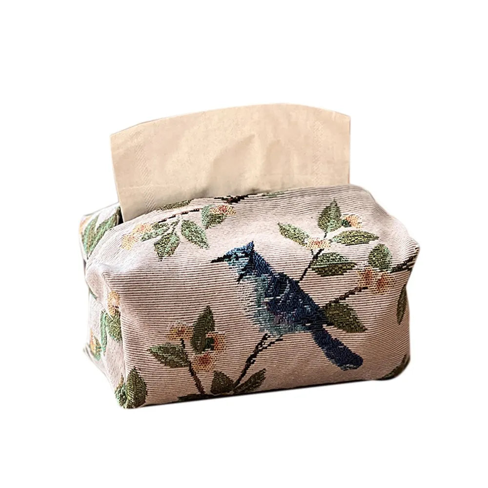 Tissue Box European Vintage Style Living Room Table Storage Bag Jacquard Drawn Paper Bag Household Desktop Paper Drawn Bag