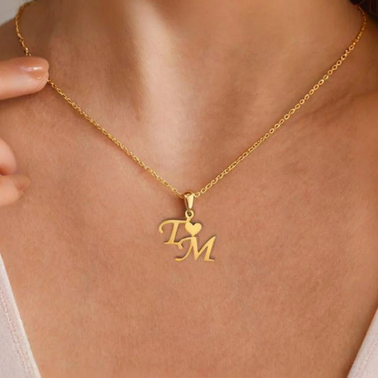 Lemegeton Personalized Name Necklace Custom Initial Letter Necklaces for Women - Stainless Steel Personalized Nameplate Gift