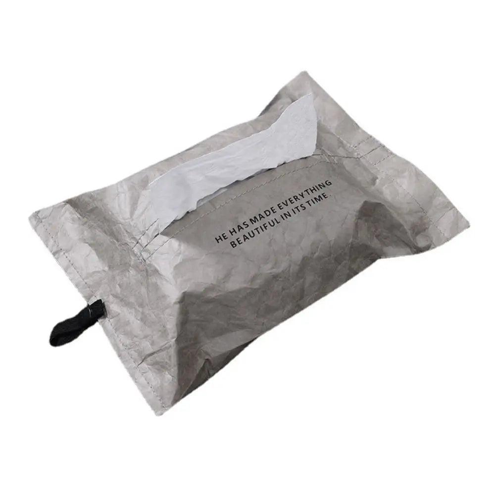Car Tissue Holder DuPont Paper Portable Tissue Case Dustproof Foldable Napkin Papers Bag Waterproof Car Tissue Bag Bathroom