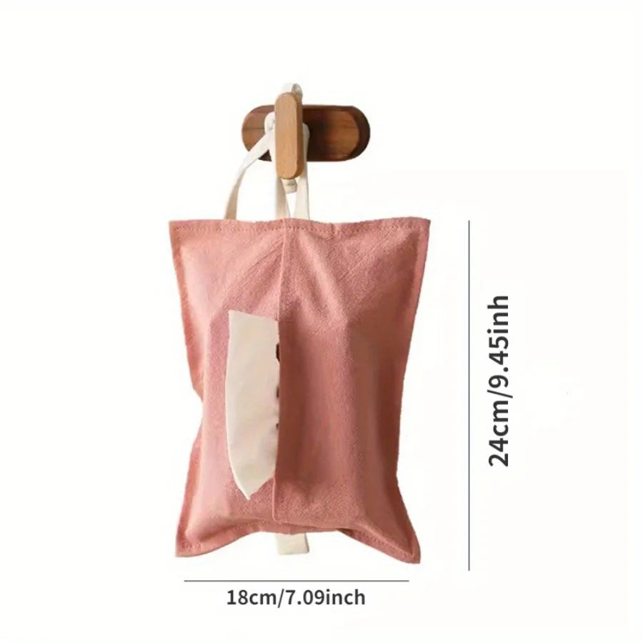 Tissue Storage Bag Drawer Box Fabric Wall Mounted Tissue Bag Car Tissue Hanging Storage Home Living Room Desktop Storage