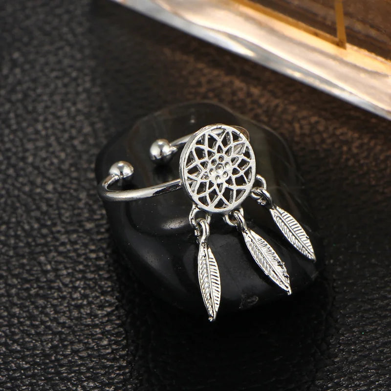 Hollow Dream Catcher Tassel Necklace Earring Ring  Bracelet Women's Jewelry Set New Chic 1 Piece Necklaces for Women бижутерия