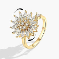Elegant Sunflower Rings for Women - Experience Joy and Sparkle TJZ511 resizable