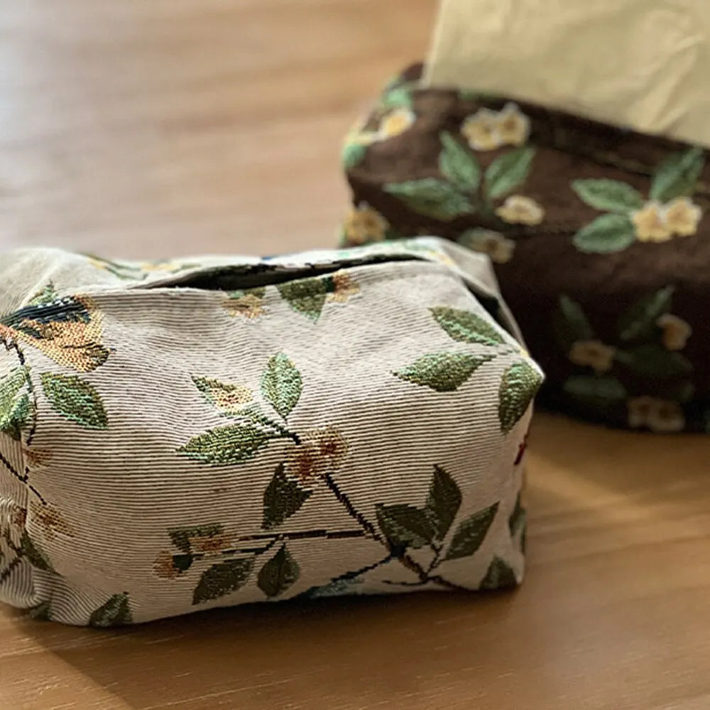 Tissue Box European Vintage Style Living Room Table Storage Bag Jacquard Drawn Paper Bag Household Desktop Paper Drawn Bag
