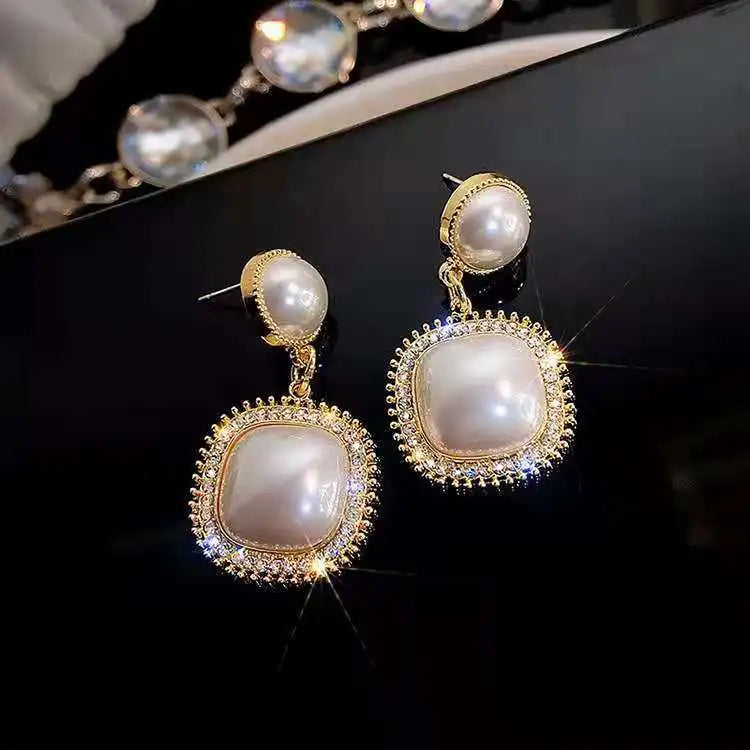 Korean Fashion Silver Needle Light Luxury Pearl Earrings Romantic Wedding Commemorative for Gift Outstanding Women's Jewelry