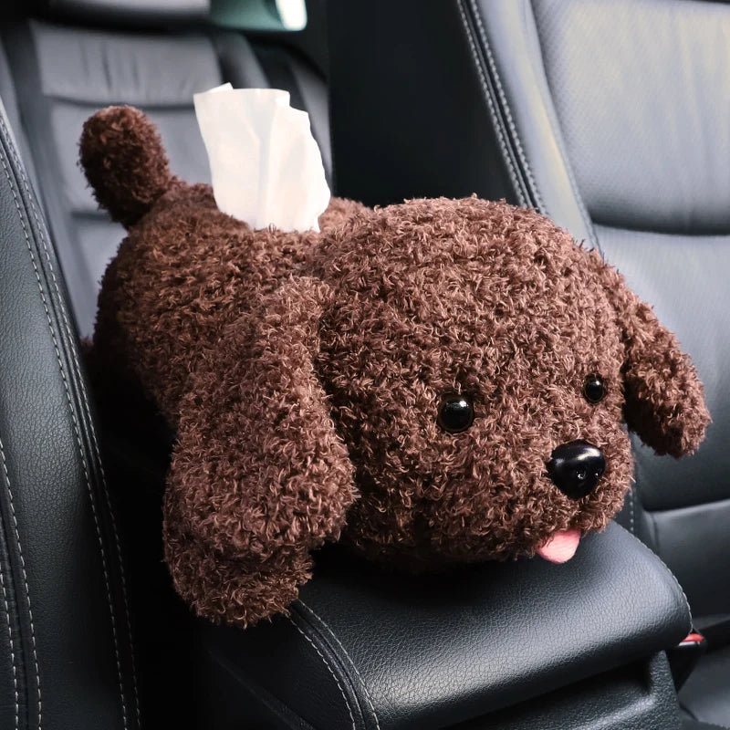 Monkey Tissue Holder for Car Plush Cartoon Dog Car Tissue Box Armrest Box