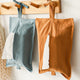 Washed Cotton Portable Tissue Bag Household Car Mounted Hanging Drawstring Bag Cover Simple Solid Color Drawstring Style