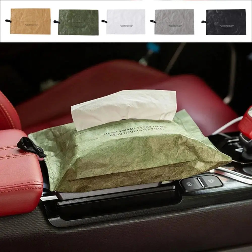 Car Tissue Holder DuPont Paper Portable Tissue Case Dustproof Foldable Napkin Papers Bag Waterproof Car Tissue Bag Bathroom