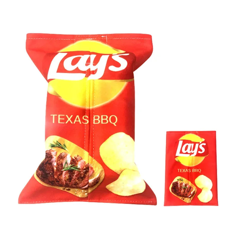 Creative Potato chip packaging bag style tissue box Living room facial tissue Bags Car Cute Paper box Household napkin paper box