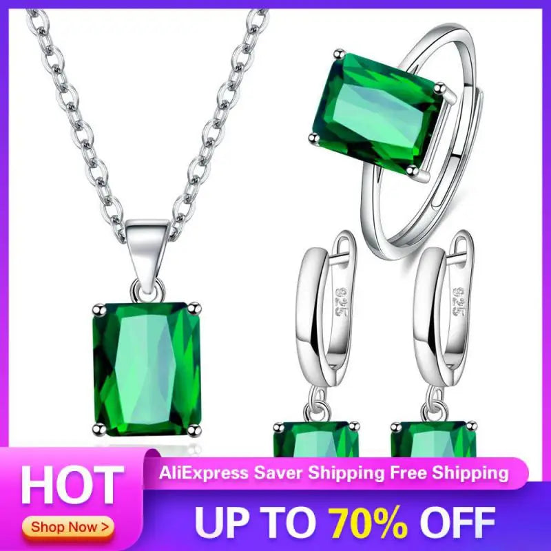 Square Earrings Never Fade Eternal Womens Wedding Jewelry Ladies Necklace Elegant Accessories Exclusive Collection Ring Earrings