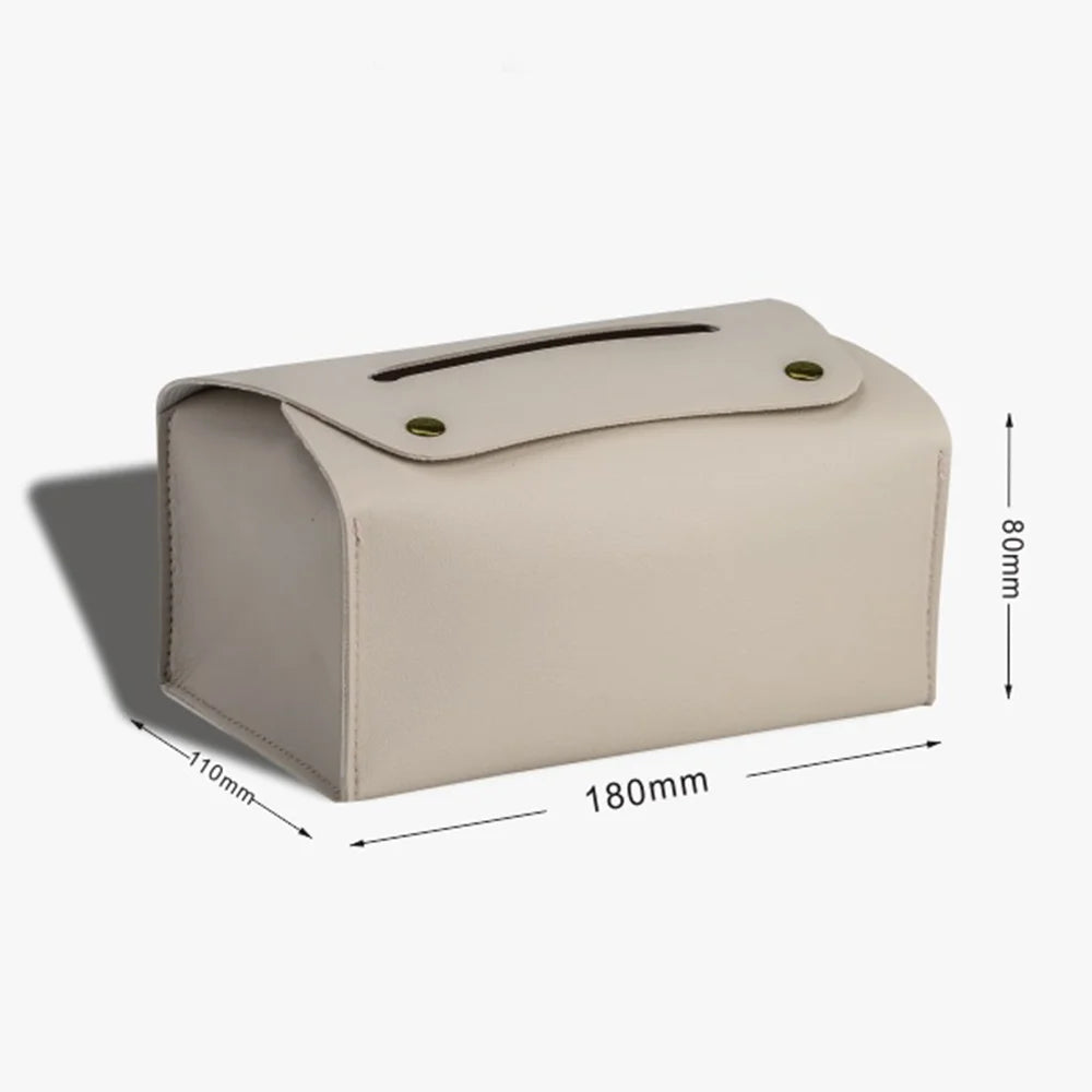 Tissue Bag PU Leather Napkin Holder Papers Box Home Office Living Room Container Waterproof Dustproof Storage Table Decoration
