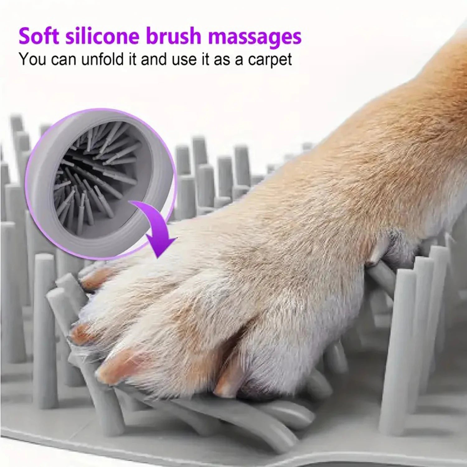 Usb Rechargeable Dog Paw Cleaner - Detachable Automatic Pet Claw Cleaner and Massager with Silicone Bristles