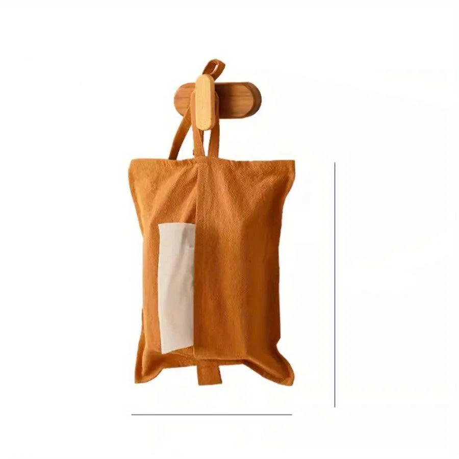 Tissue Storage Bag Drawer Box Fabric Wall Mounted Tissue Bag Car Tissue Hanging Storage Home Living Room Desktop Storage