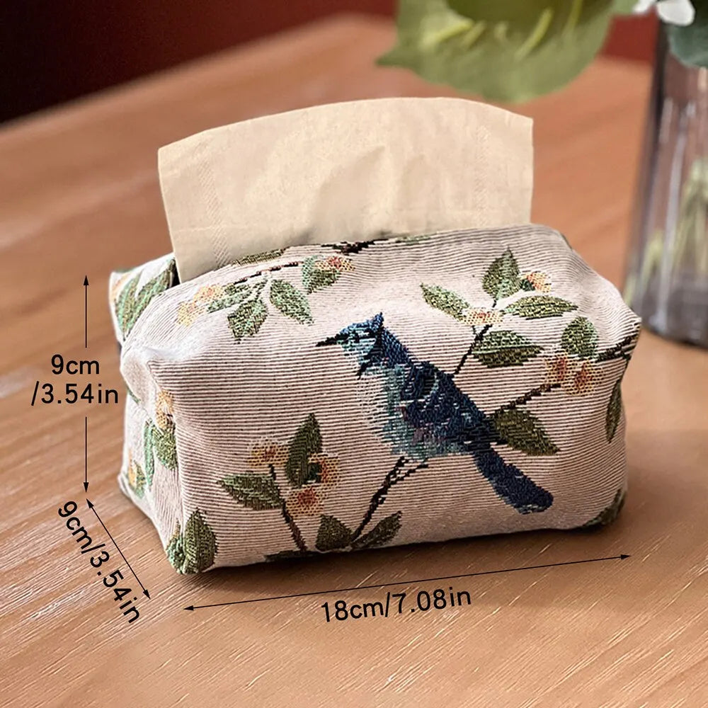 Tissue Box European Vintage Style Living Room Table Storage Bag Jacquard Drawn Paper Bag Household Desktop Paper Drawn Bag