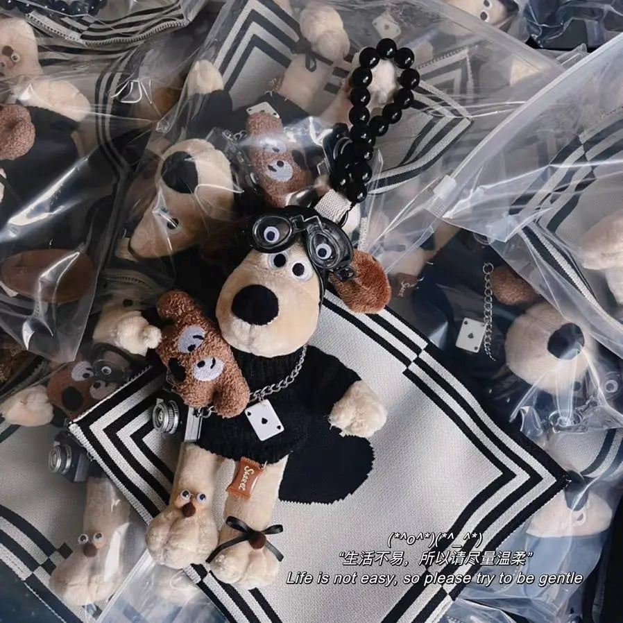 Car Tissue Boxes Multifunctional Hanging Large Capacity Tissue Bag Cute Dog Doll